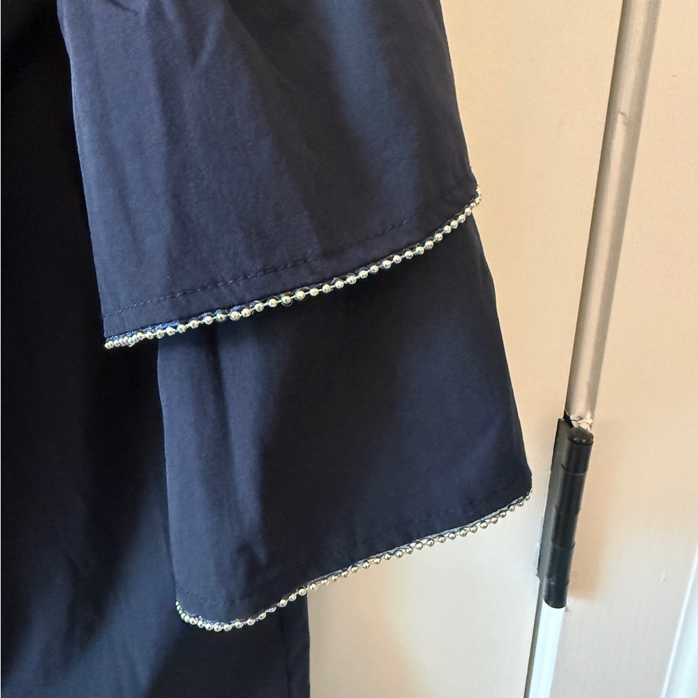 JOH Navy V-Neck Tiered Ruffle Sleeve Blouse - Picture 4 of 5
